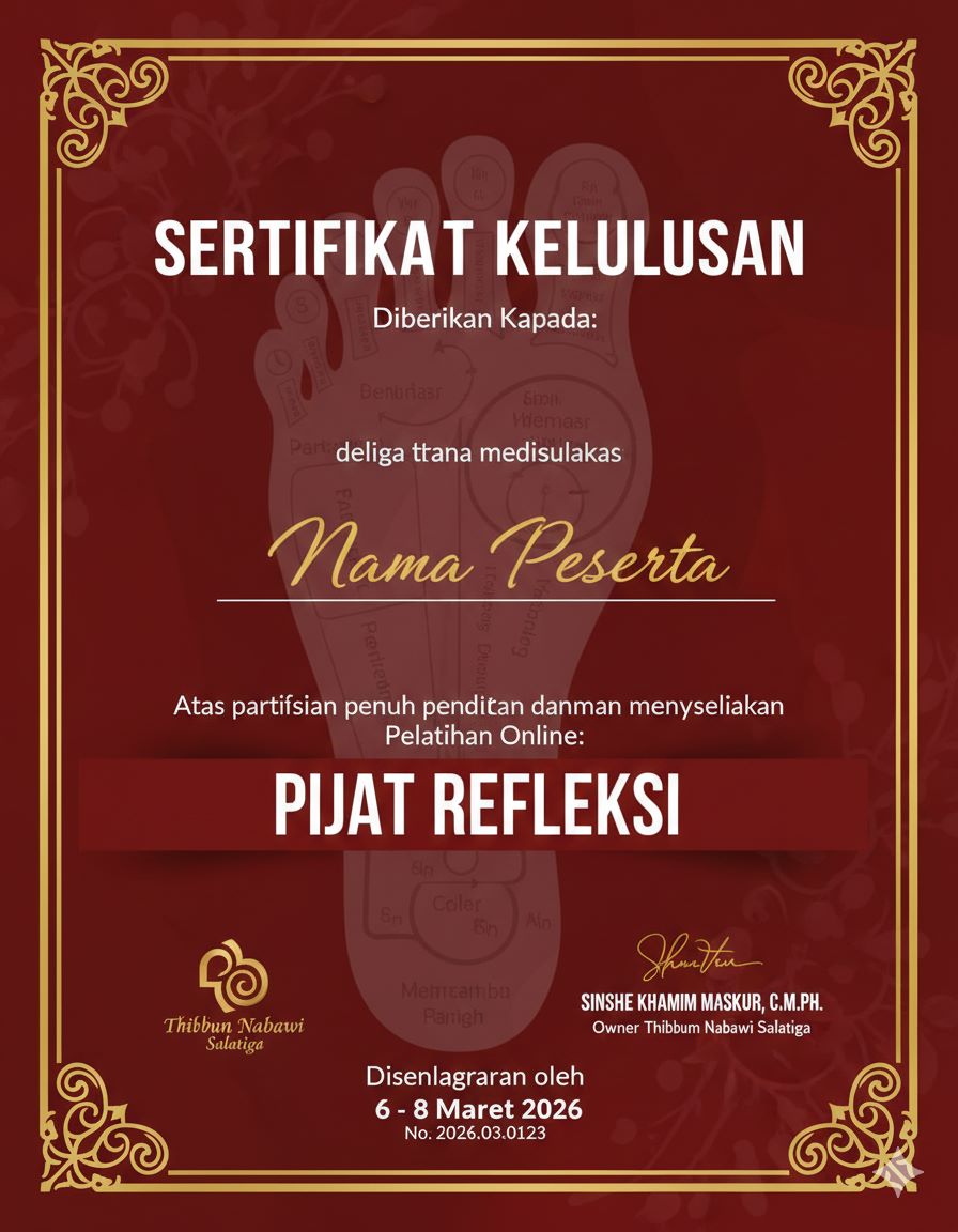 Sertifikat Pelatihan Pijat Refleksi